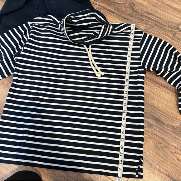 J.crew Funnelneck pullover sweatshirt in striped Mariner - Picture 6 of 11